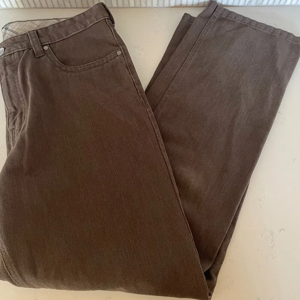 Kenneth Cole New‎ York Brown Corduroy Straight Leg Pants, Size 34 X 32